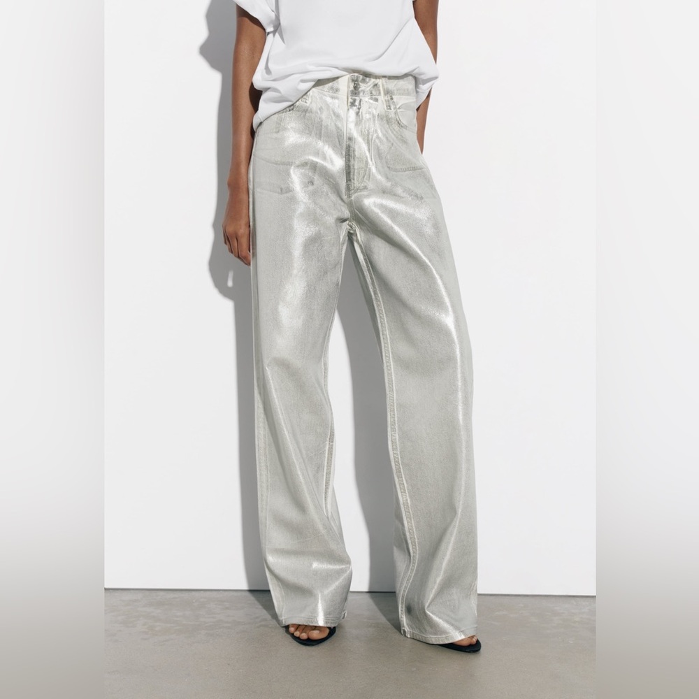 Zara metallic jeans